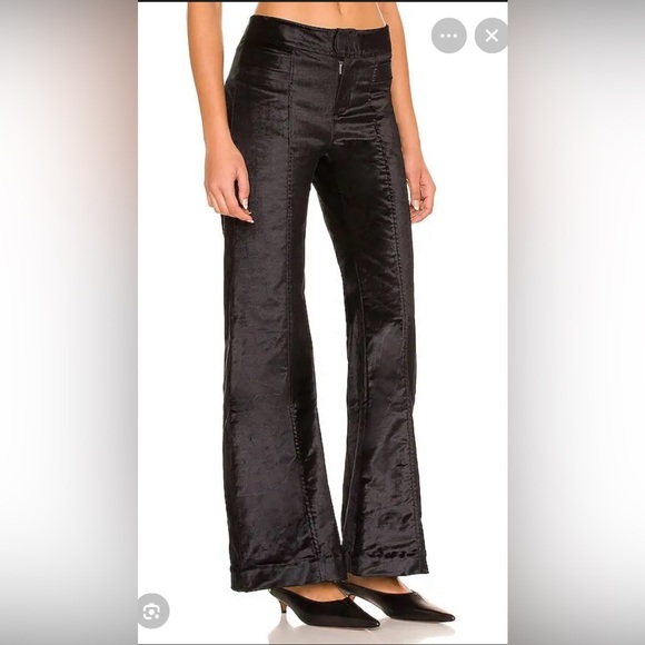Free People Pants - Free People Walk With You Velvet Trousers Black NWOT Size - 4